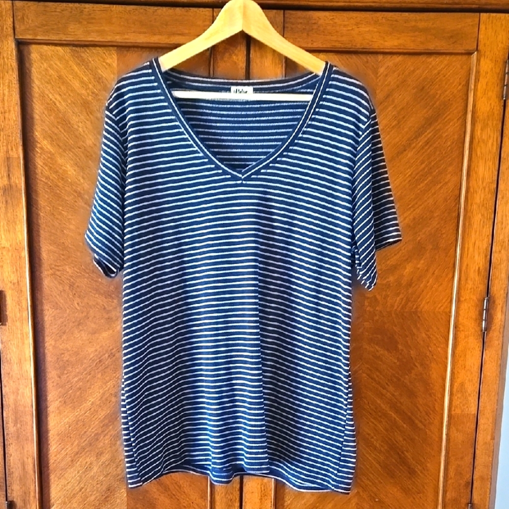 Striped Blue Short Sleeve Relaxed T-Shirt